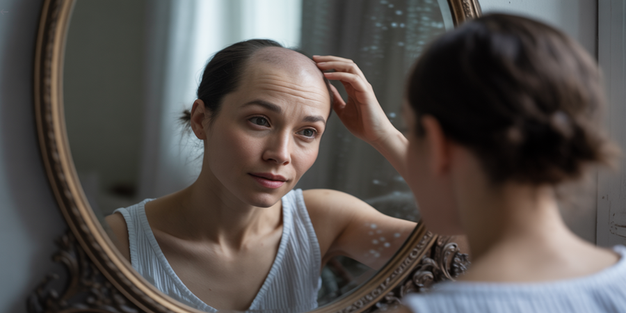 A alopecia atinge milhões de pessoas no mundo e os impactos psicológicos costumam ser ainda mais devastadores que a queda capilar. / Ilustração Cortesia Editorial Ideia