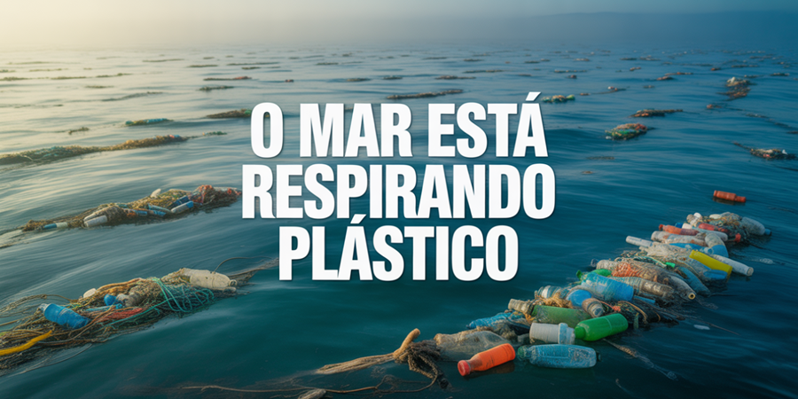 Oceano sufocado: bilhões de microplásticos à deriva ameaçam ecossistemas e a saúde humana./ Ideia