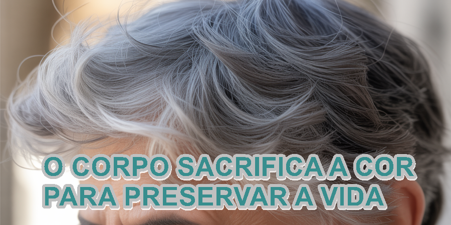 Pesquisa publicada na revista Nature indica que o embranquecimento dos fios pode ser um efeito colateral de um mecanismo natural de proteção contra o câncer. / Ilustração IDEIA